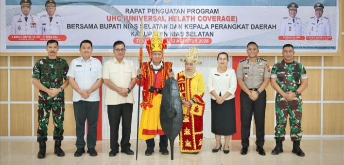 Kapolres Nias Selatan Hadiri Rapat Penguatan Program UHC Bersama Pemerintah Kabupaten Nias Selatan.